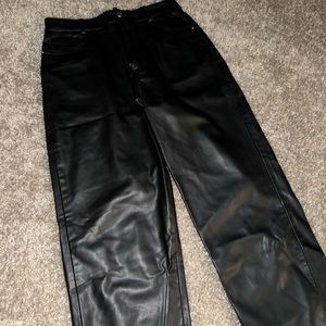 Leather black pants.